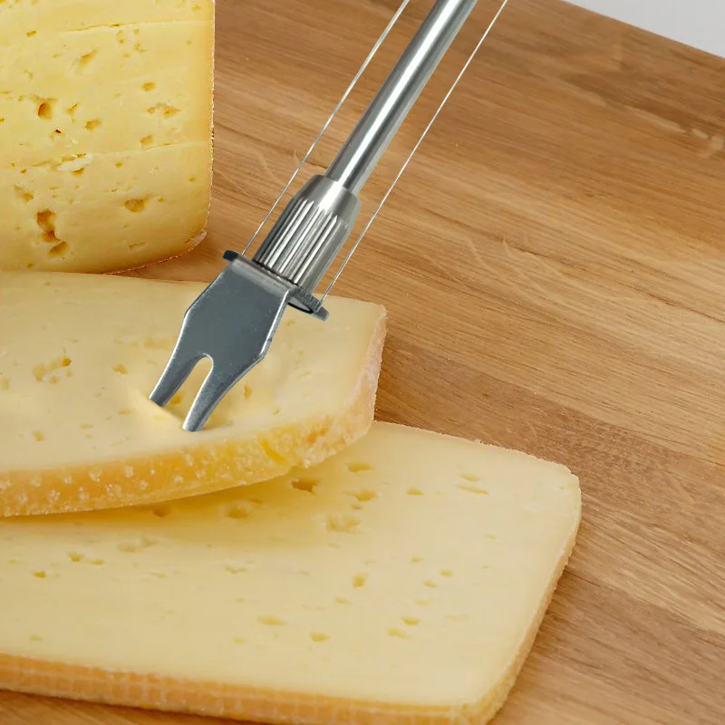 

Stainless Steel Cheese Board Double Wire Cheese Slicer Adjustable Butter Wire Cutter Cheese Cutting Wire Kitchen Tools