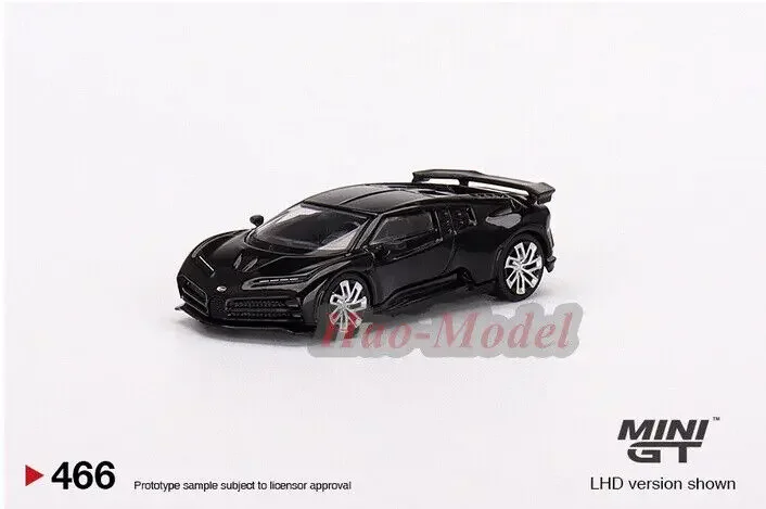 Модель автомобиля MGT 1/64 Bugatti Centodieci черного цвета