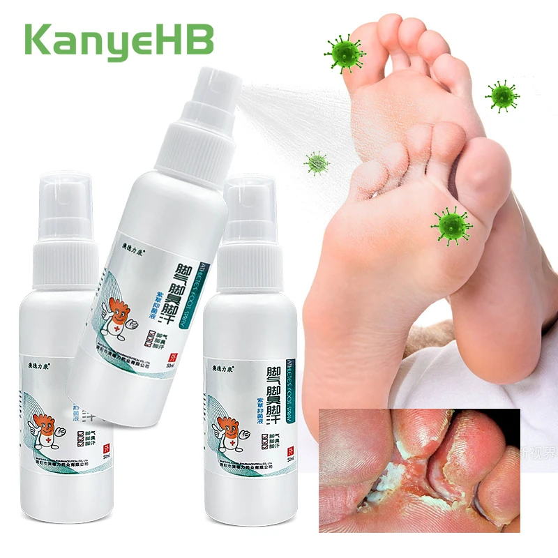

3pcs Remove Foot Odor Spray Tinea Pedis Spray Beriberi Spray Anti-itch Feet Peeling Inhibit Fungi Herbal Medical Plaster A1131