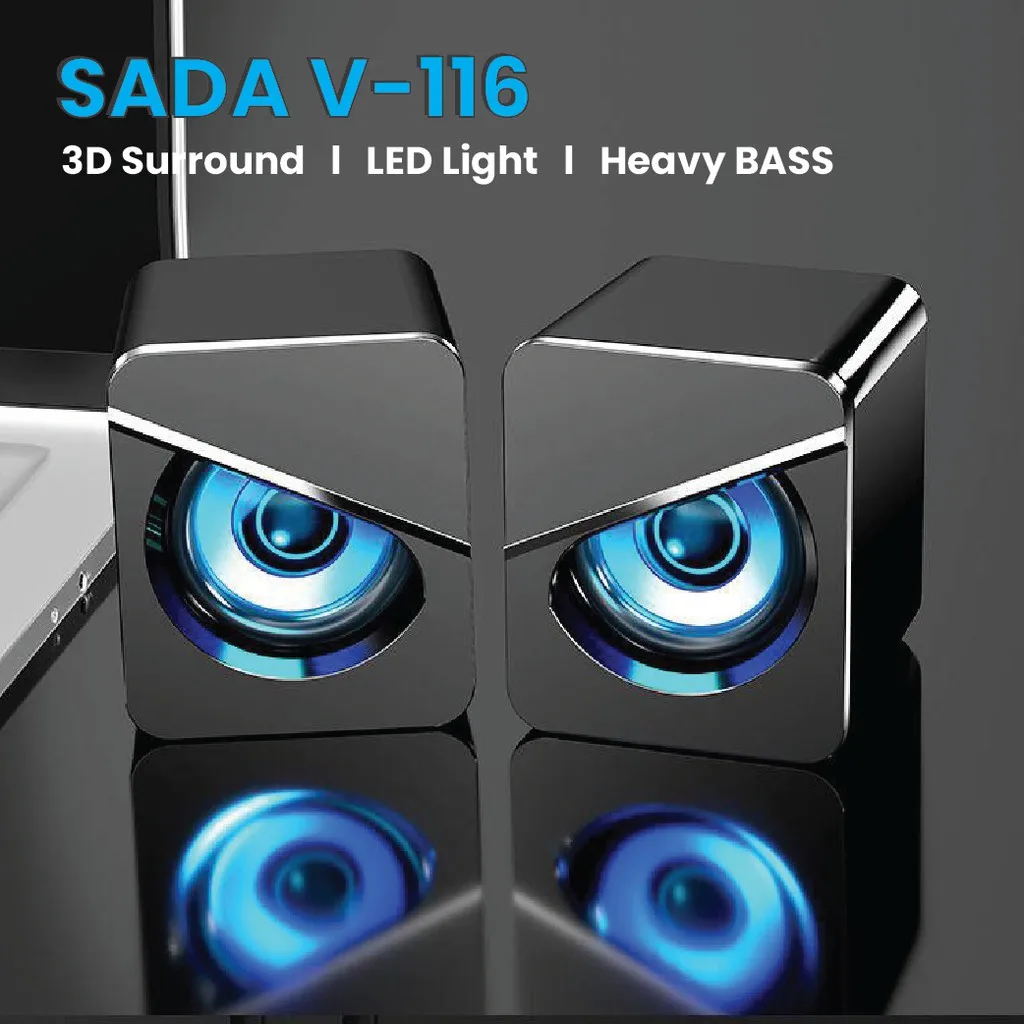 

SADA V-116 LED Gaming Speaker PC USB Audio Speaker Computer Lampu LED speakers PEMBESAR SUARA Subwoofer Super Bass