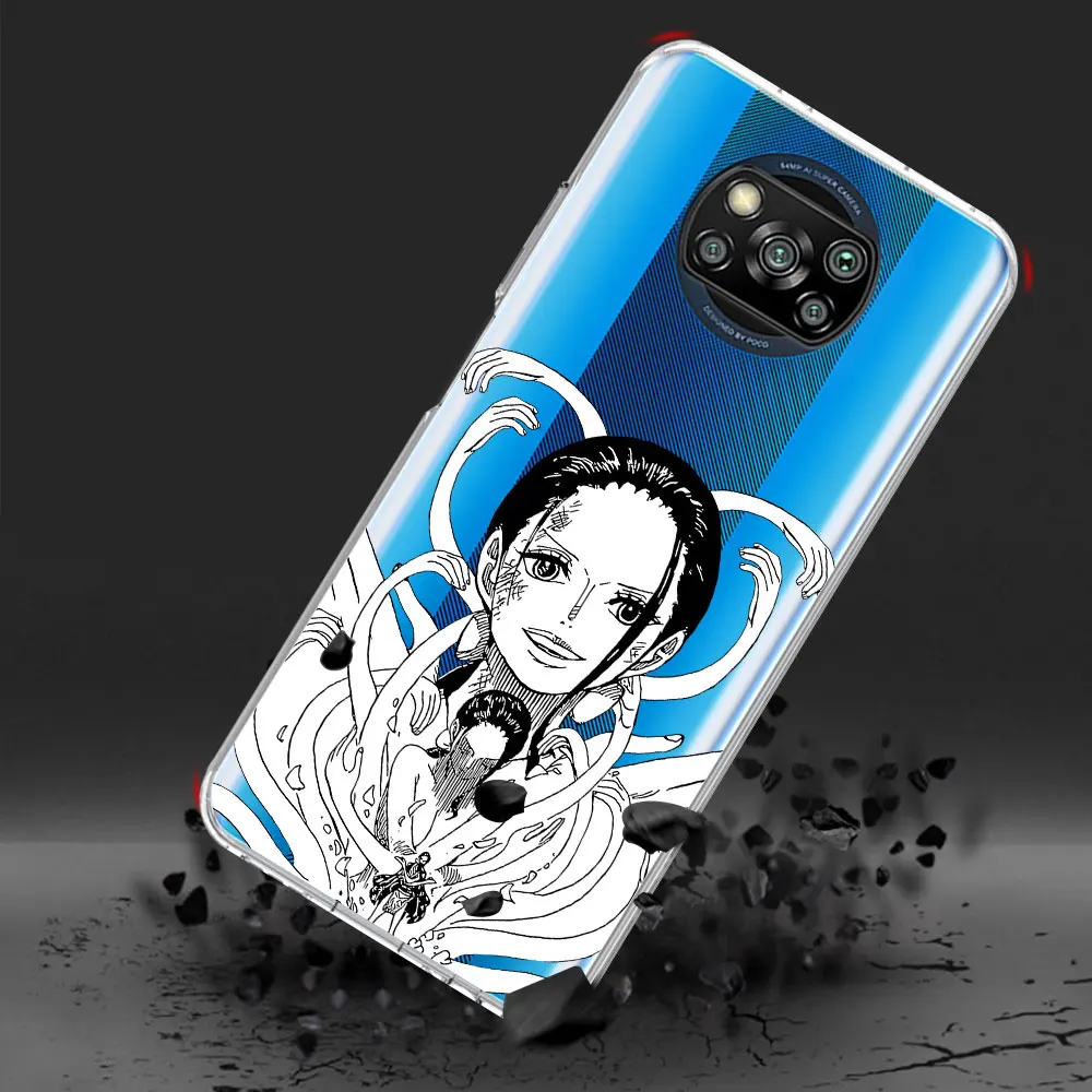 Фото Прозрачный чехол для Xiaomi Poco M7 F7 Ultra F4 X6 M3 X7 M5s M6 X4 NFC M4 F2 Pro, противоударный чехол из ТПУ, Кизару, Эйс, Робин, Лоу, Луффи №5