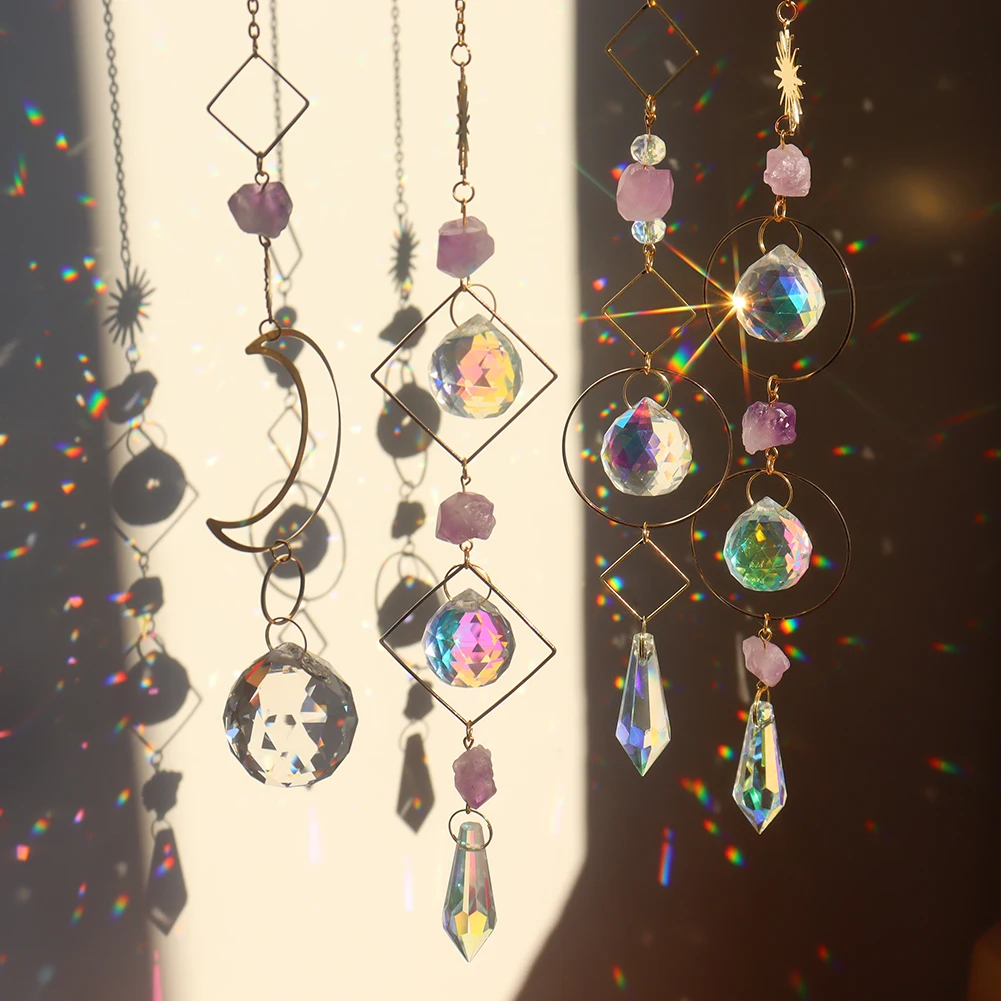 

Prism Suncatcher,Hanging Window Crystals,Rainbow Light Catcher,Crystal Sun 50mm Catcher,Summer Gift,Octagon Beads