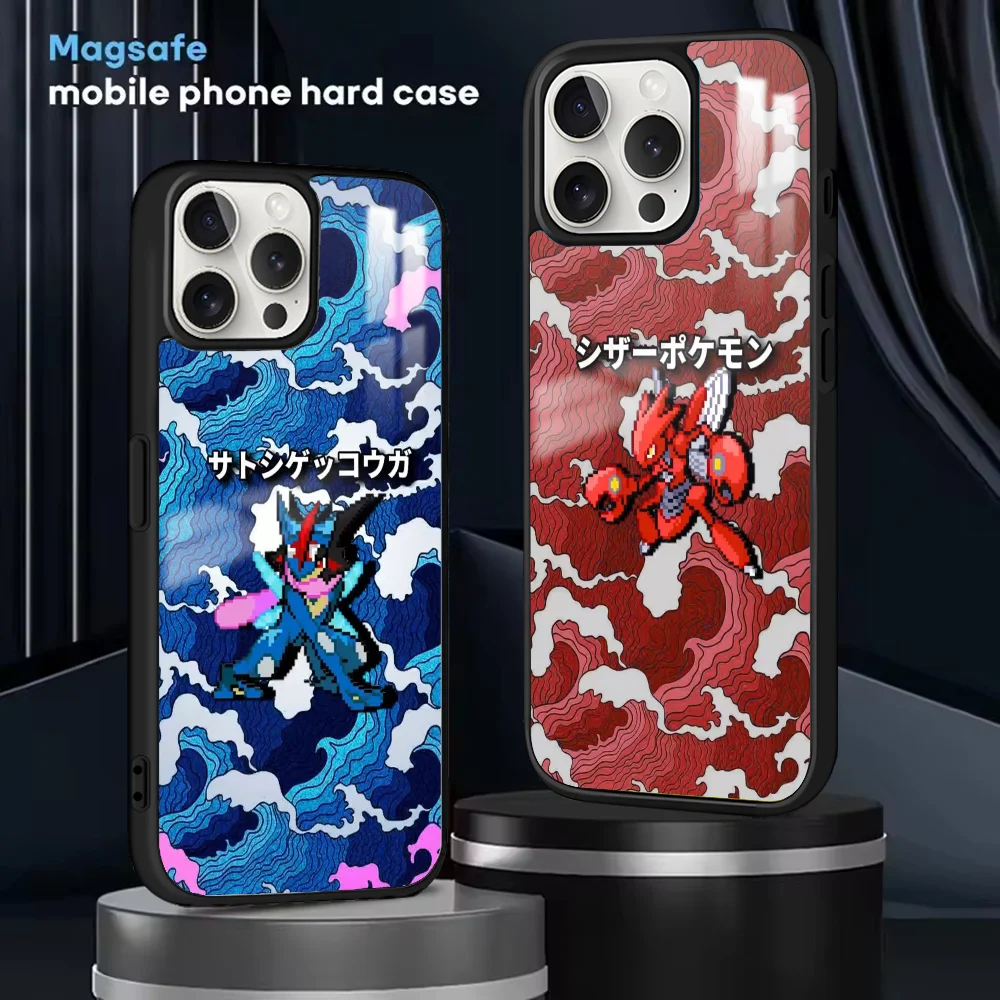 Чехол для телефона Ash Greninja Mewtwo iPhone 16 15 14 13 12 11 Pro Max Plus мини-магнитный чехол Magsafe с