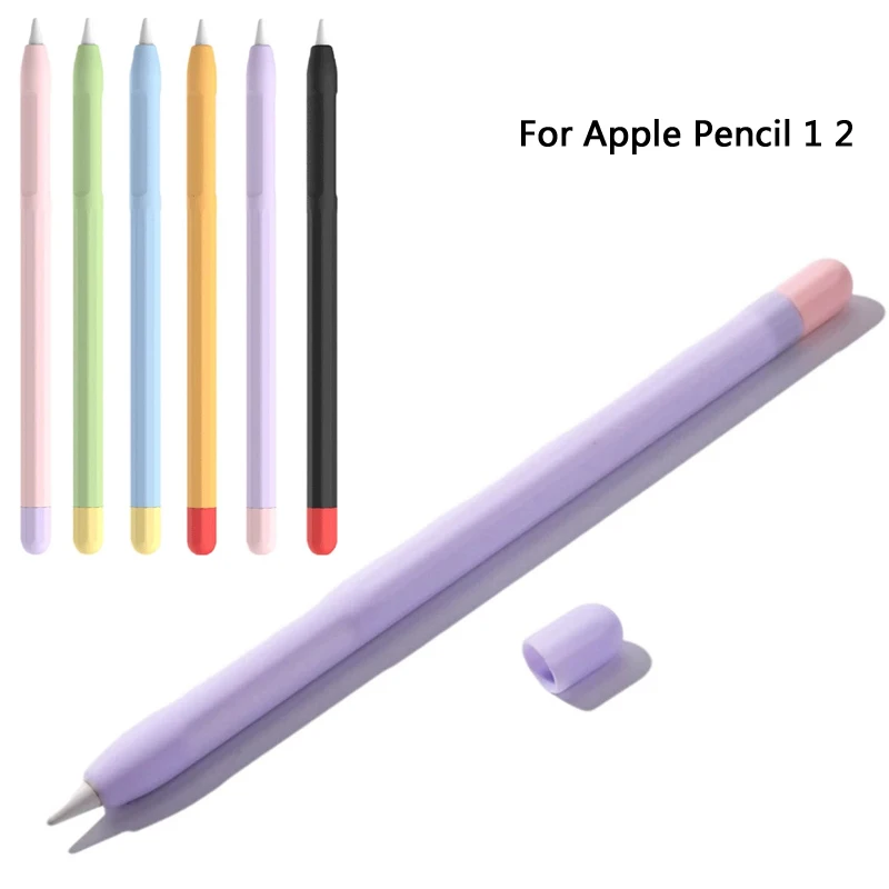 

Stylus Cover Silicone Pen Case For Apple Pencil 1 2 Color Matching Stylus Protective Case Non-slip Anti-fall iPad Pen 2 1 Cover