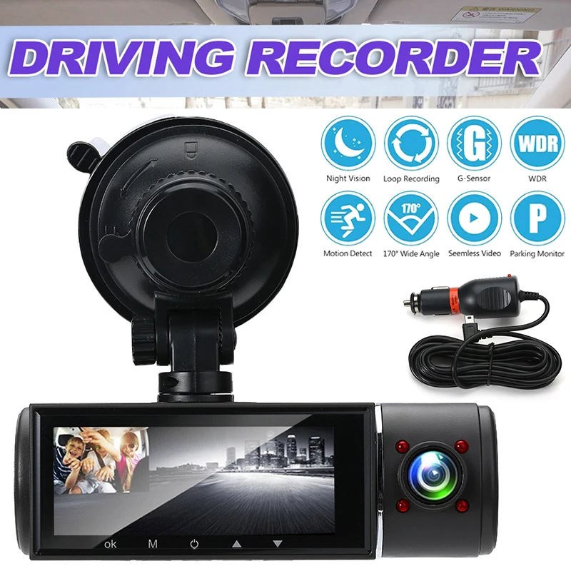 

3.16 Inch Dual Lens 1080P Car DVR Dash Cam Recorder Camera HD Parking Monitoring On-board Video Recorders Vehicle Camera