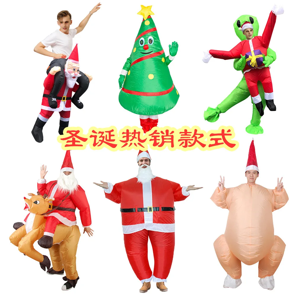 Смешной Рождественский новогодний надувной костюм Санта-Клаус Рождественская