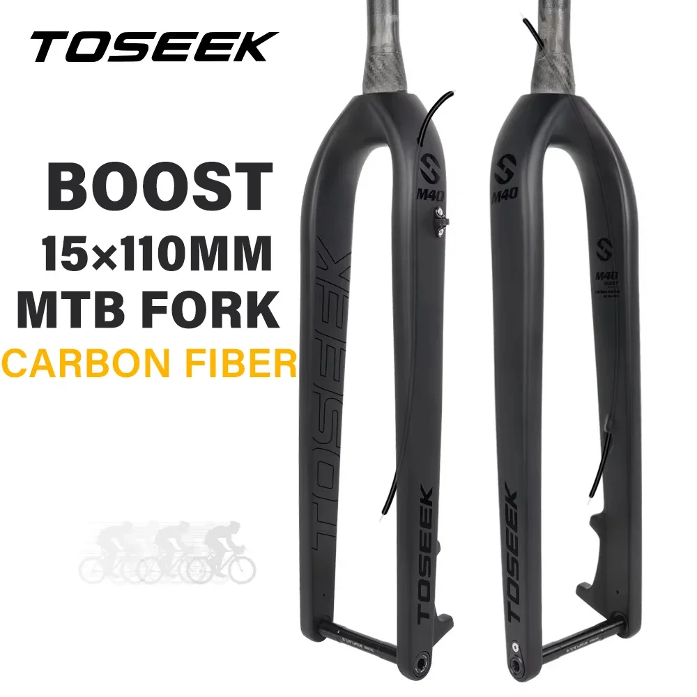 TOSEEK MTB сквозная ось повышающая вилка 15*110 мм полностью карбоновая передняя для