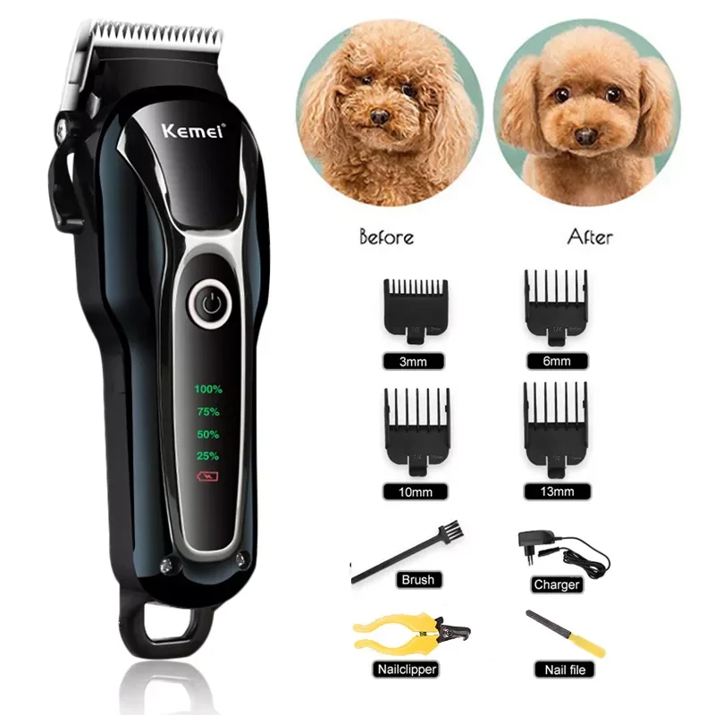 

Перезаряжаемый профессиональный триммер для собак и кошек, малошумная электрическая машинка для стрижки волос, уход за волосами, бритва, На...