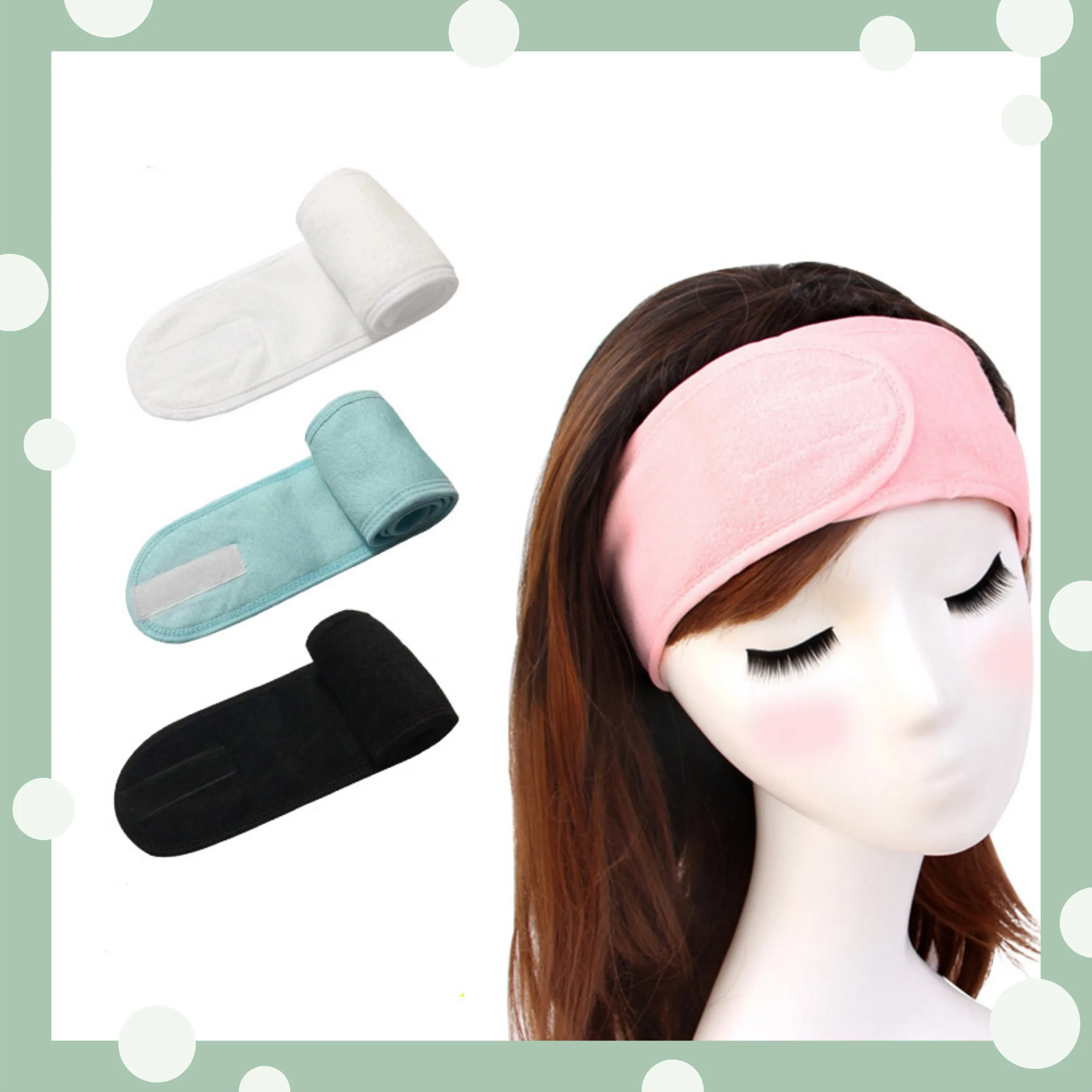 Sctretch SPA Facial Headband For Women Adjustable Facial Hairband Makeup Head Band Toweling Hair Wrap Shower Cap Hair Acessories