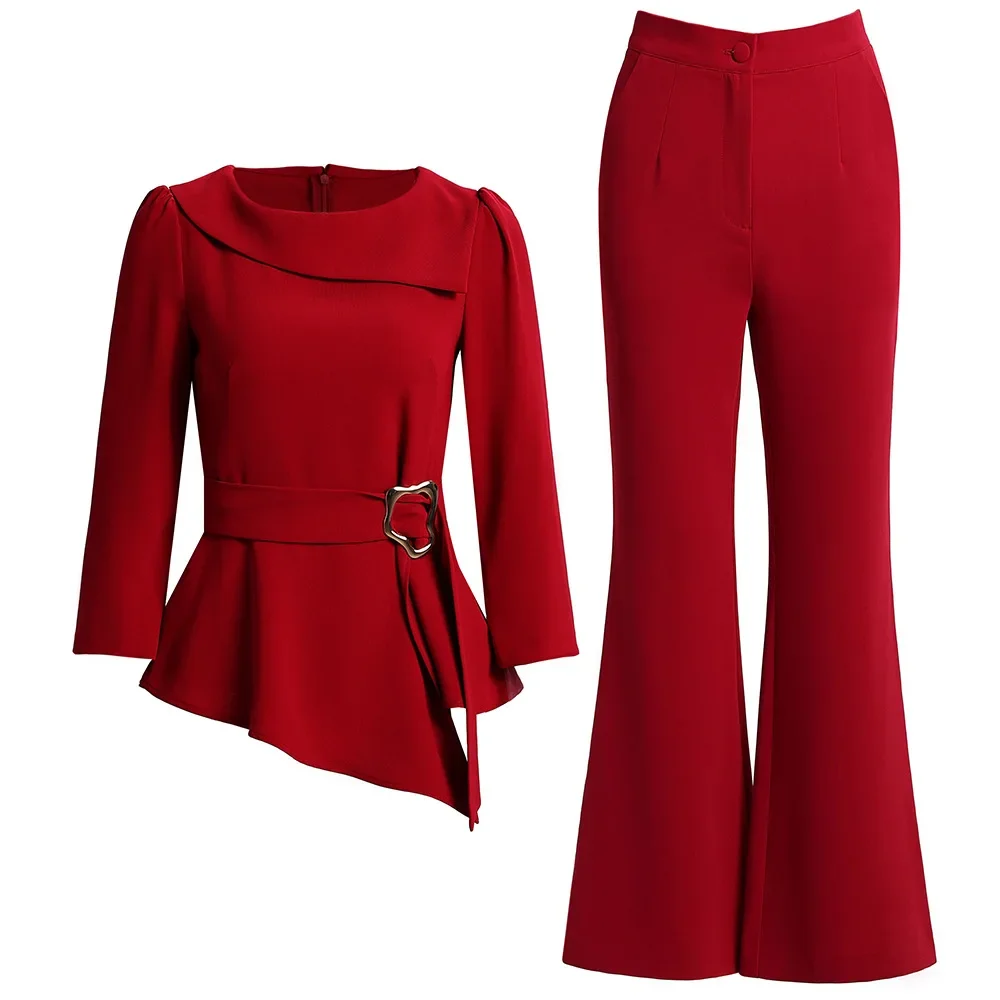 Роскошный модный весенний новый женский костюм 2024 комплект из 2 предметов