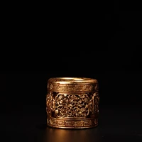 1 tibetan temple collection old bronze gilt relief hollow out plum orchid bamboo chrysanthemum spanner ring amulet town house