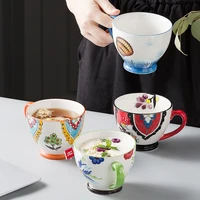 nordic ceramic tumbler water glass cup coffee cups creative relief mug cute afternoon tea milk mugs hand painted shot glasses