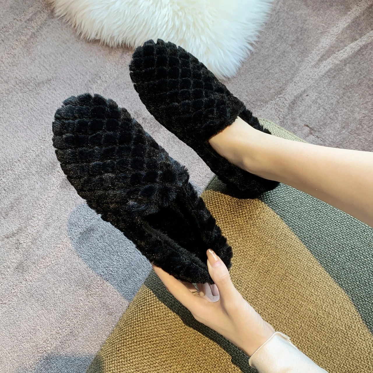 

Shoes for Women 2022 Winter New Plush Warm Cotton Shoes Women Fashion Round Head Shallow Mouth Women Flat Shoes