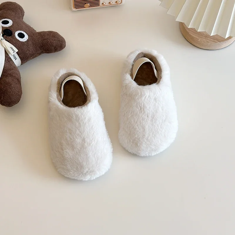 Теплые сабо из овчины с птицами для девочек брендовые дизайнерские тапочки-мулы