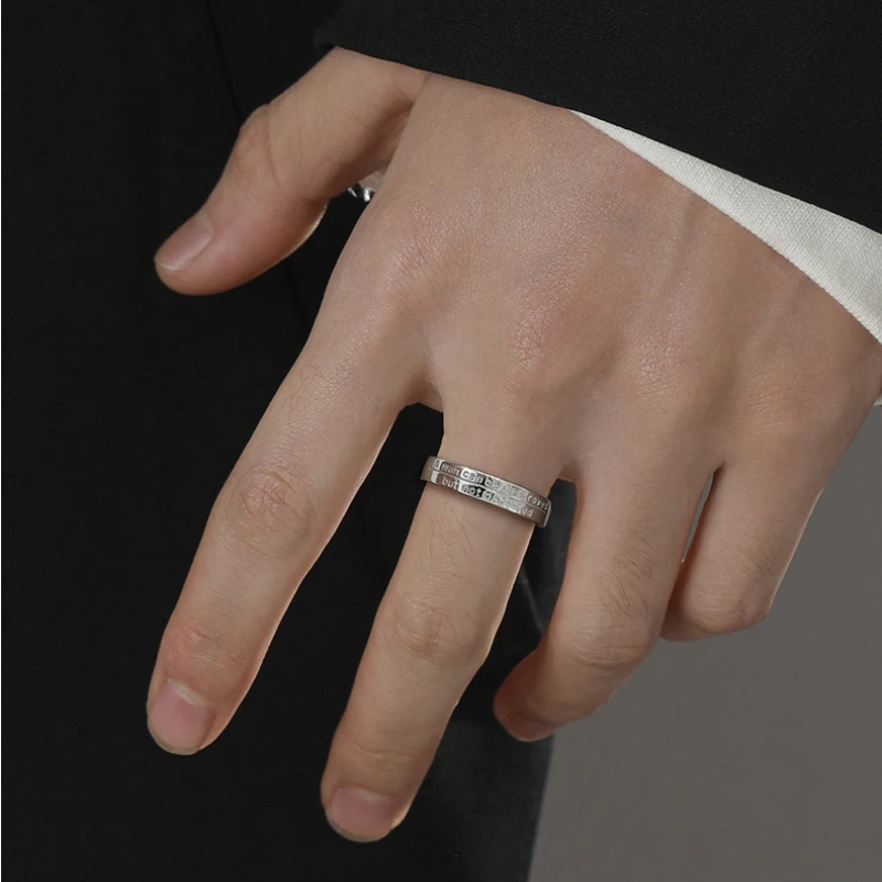 Мужские серебряные кольца 925 пробы модные трендовые открытые с изменяемым