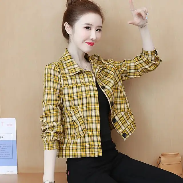 

2022 Spring Autumn Warm High-quality Blouses Women Tops Long Sleeve Thick Velvet Plaid Shirt Flannel Shirts Full Cotton Top Q334