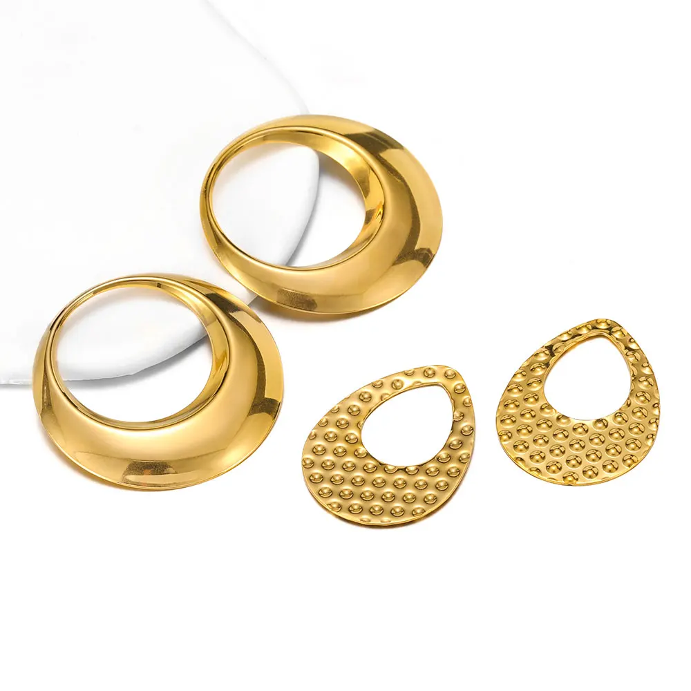 

4 шт., круглые серьги-подвески из нержавеющей стали