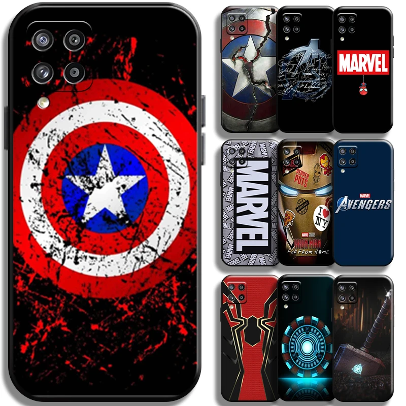 

Marvel Avenger Logo For Samsung Galaxy A21 A21S Phone Case Coque Cases Liquid Silicon Shockproof Carcasa Cover Back Funda