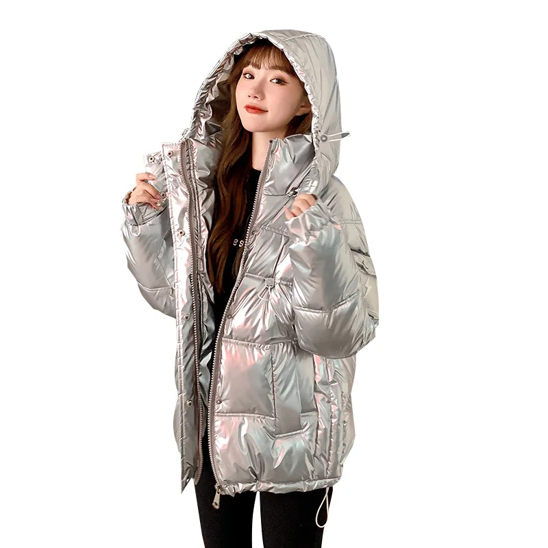 Elegant Temperament 2023 Short Hooded Cotton Cotton Korean Temperament Commuter Bread Cotton Zipper Ladies Cute Pink Jacket