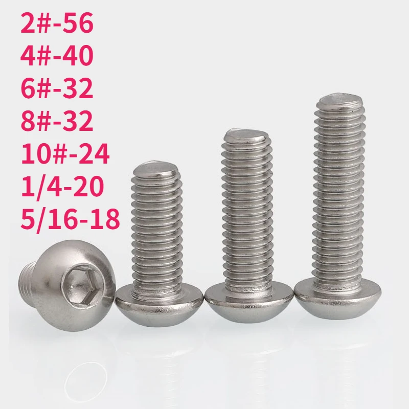 Винты UNC из нержавеющей стали с круглой головкой и шестигранным ...