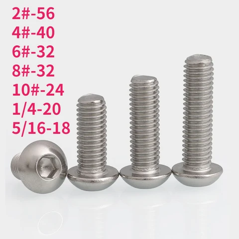 Винты нержавеющая сталь UNC 2# 4# 6# 8# 10# 1/4 5/16 304 A2-70