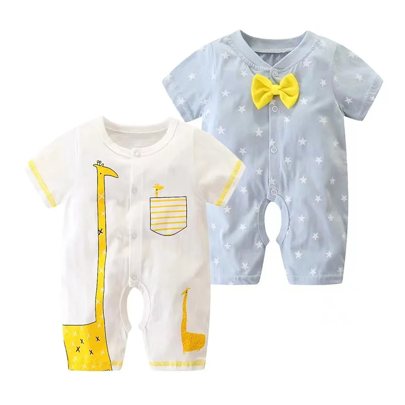

Summer Baby Cartoon Clothing Penguin Rompers New Born Baby Clothes For Boy Girl Toddler Costume Striped Romper Jumpsuits