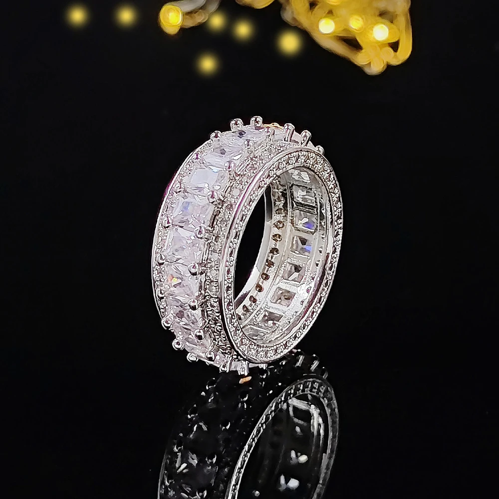 Новинка 2023 роскошное кольцо принцессы серебряного цвета эстетическое вечности
