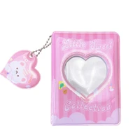 cartoon 3 inch photo album cute pink blue picture storage case 40 pockets love heart hollow kpop photocard holder collect book