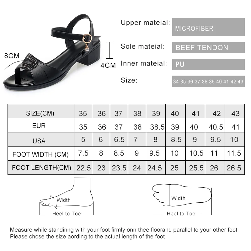 AIYUQI Women Sandals 2023 Summer New Fashion Mid Heel Women Sandals Non Slip Large Size Casual Women Dress Sandals