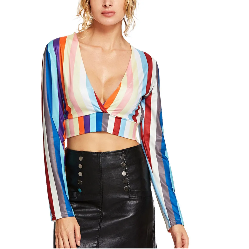 

Beaded Turtleneck Women Ladies Fashion Sexy Backless V Neck Long Sleeve Short Shirt Blouse Girls 11 12 Bedroom
