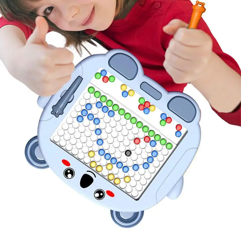 

Magnetic Drawing Board Drawing Games For Kids With Magnetic Pen Magnetic Beads Drawing Pad Dinosaur Doodle Dots Board Kid