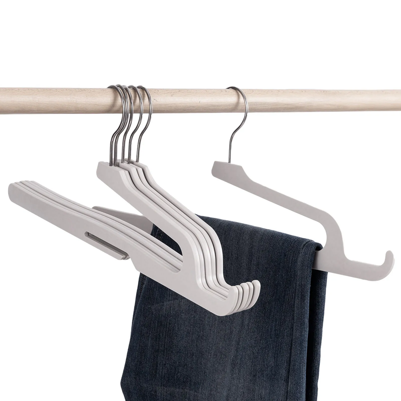 

Open Ended Pants Hangers Slack/Trousers Closet Hangers Non-Slip Heavy Duty Slim Trouser Rack Space Saver For Trousers Skirts