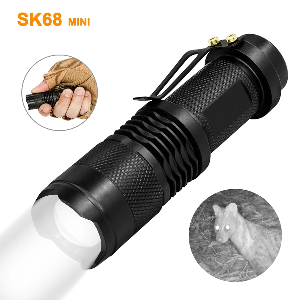 

150m VCSEL Laser 850nm 940nm infrared illuminator IR flashlight AA battery tactical LED flashlight waterproof zoom flashlight