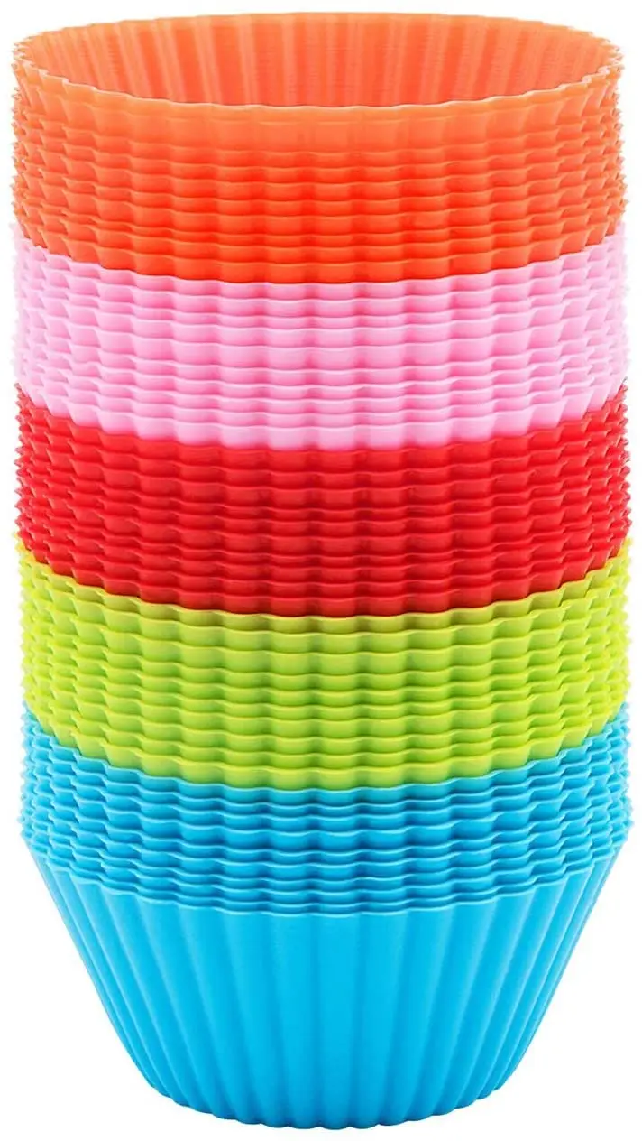 

50 шт., силиконовые формочки для кексов, многоразовые формочки для кексов