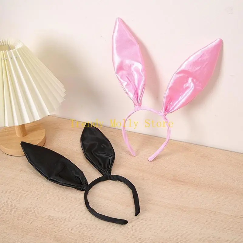 Фото N5KB Bunny Ears Ушная повязка на головокружение Satin Hop Hoop Bunn №2