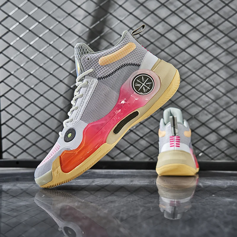 Hot selling boys basketball shoes kids sneakers Breathable men's basketball sneakers High top men's basketball training shoes