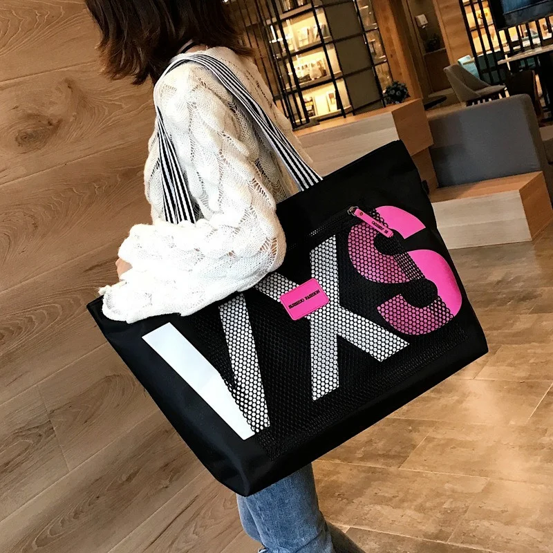 

2023 New Arrivals Letter Women Shoulder Bags Trendy Waterproof Tote Beach Bag Large Capacity Female Travel Shopping bags