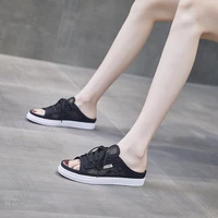 summer women canvas shoes hollow out breathable casual shoes solid color ladies slippers light fashion classic female flat shoes
