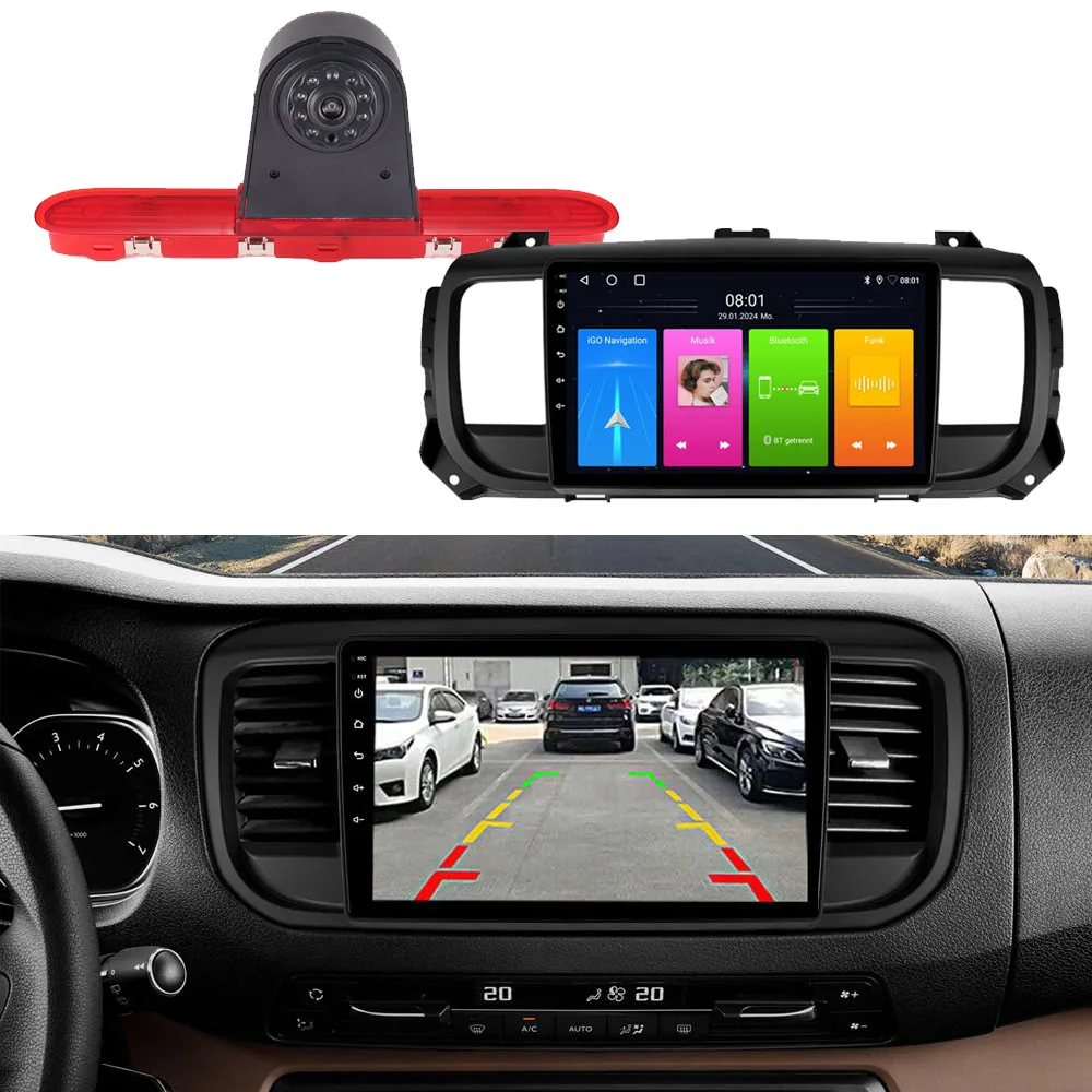 Автомобильный радиоприемник Android с GPS-навигацией Carplay + камера заднего вида HD для