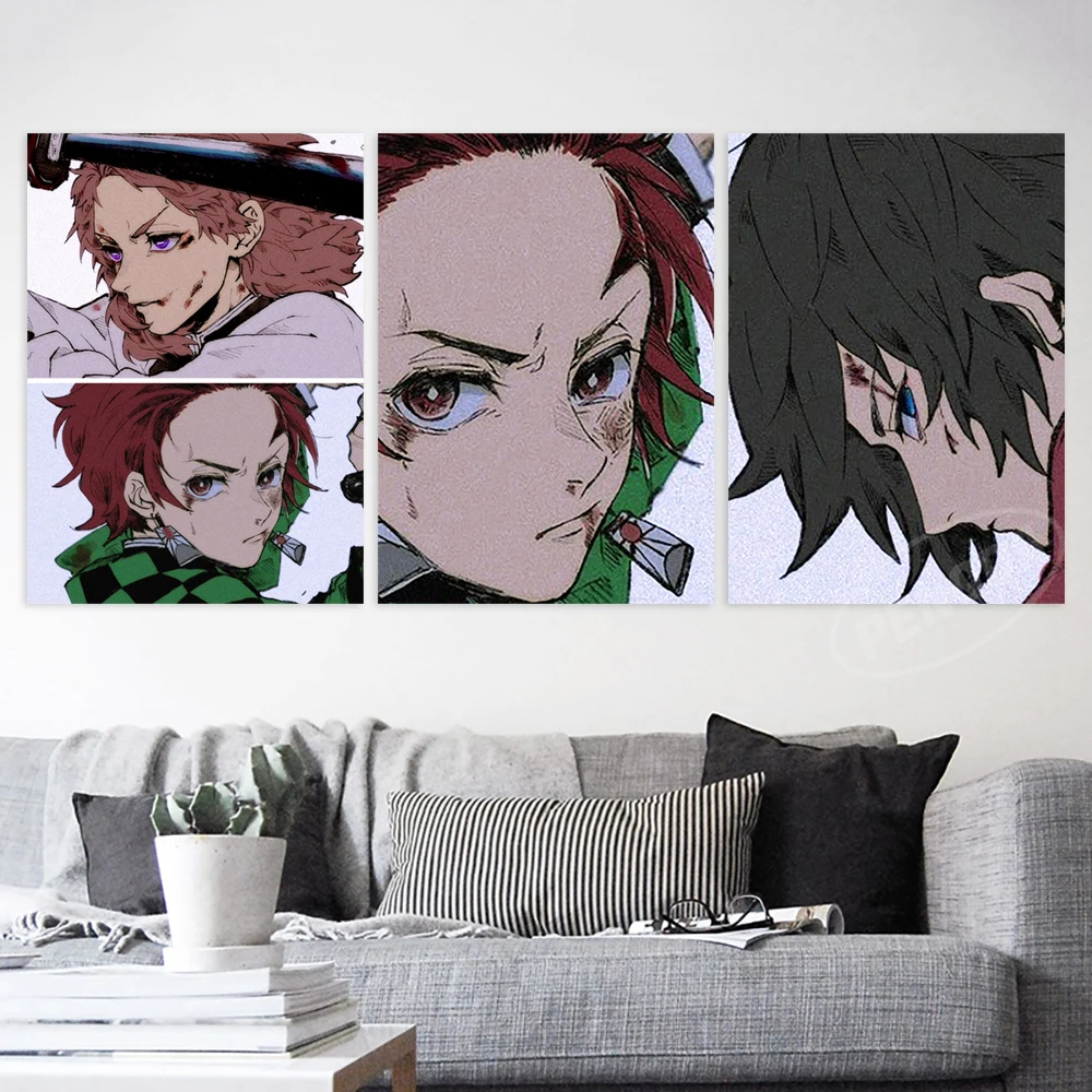 

Canvas Kamado Tanjirou Pictures Demon Slayer Home Decoration Paintings Rengoku Kyoujurou Poster HD Prints Wall Art Living Room