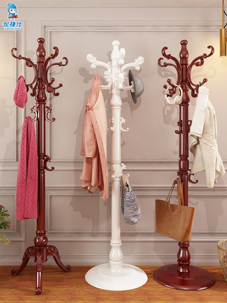 

Free ship FSolid Wood Coat and Hat Rack Floor Bedroom Hanger Single Pole Vertical Cloth Rack Simple Modern Household Pack Stand
