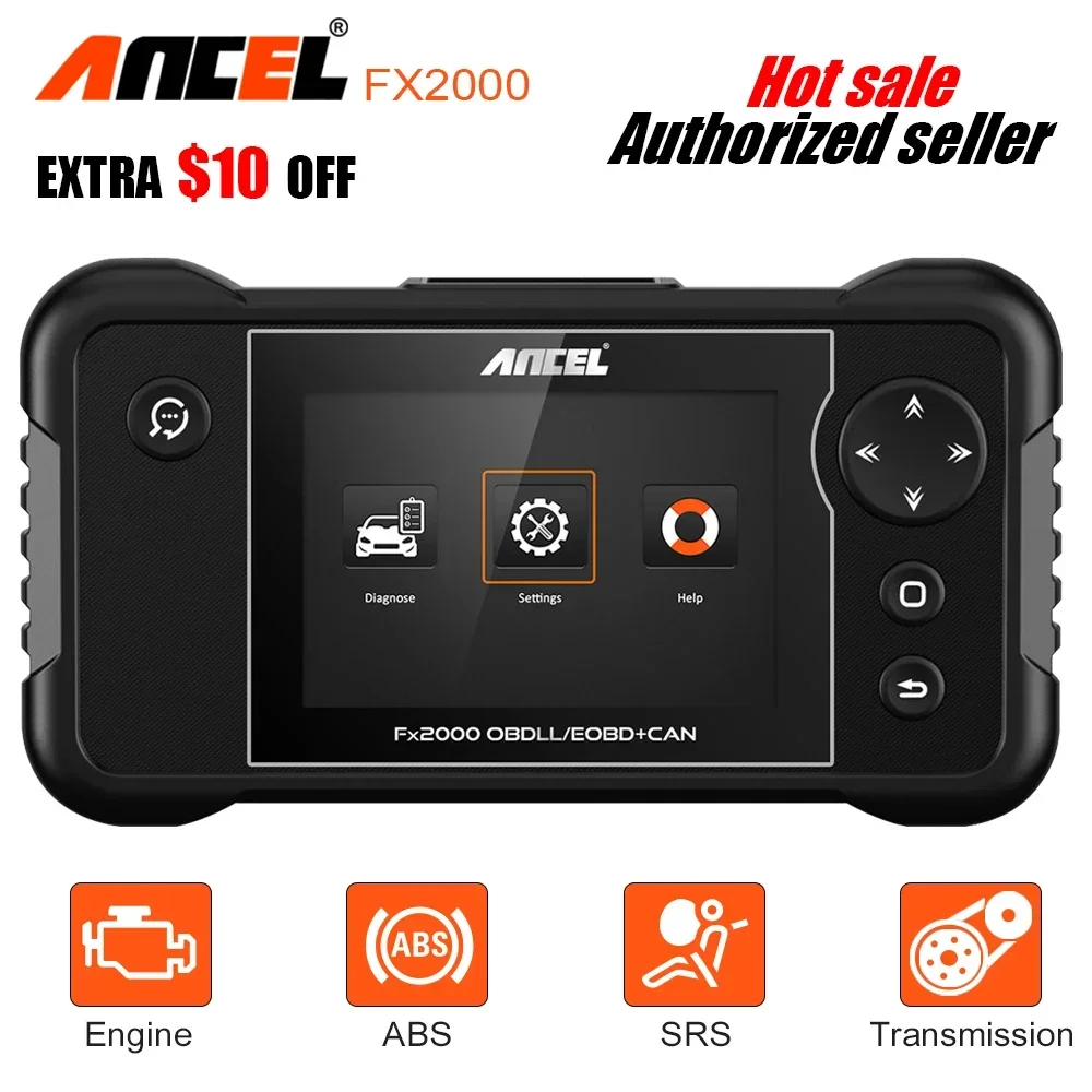 ANCEL FX2000 Автомобильный сканер ABS SRS Подушка безопасности OBDII Сканер