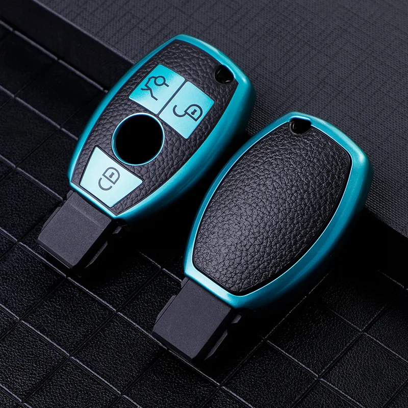 

Leather TPU Car Key Fob Case Cover Protector For Mercedes Benz E C G M R S Class W204 W212 W176 GLC CLA GLA AMG Car Accessories