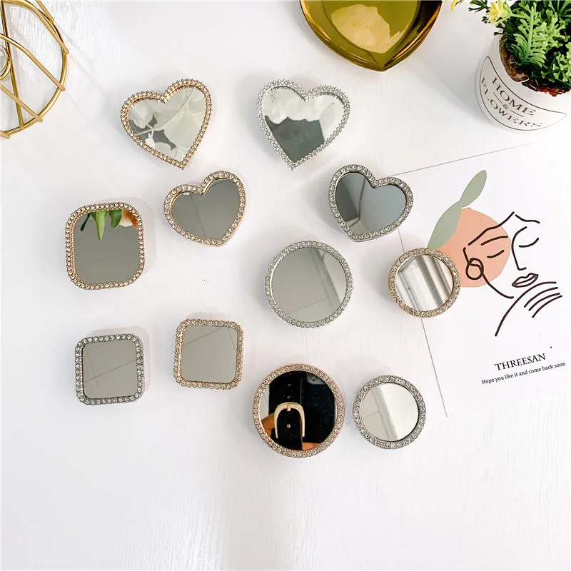 Зеркальный кронштейн для сотового телефона с алмазной отделкой корейский