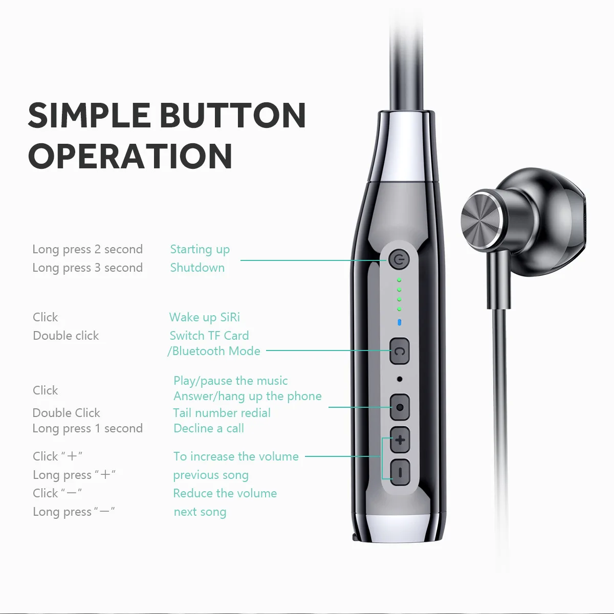 Наушники LYMOC с шейным ободом Bluetooth 5 0 поддержка TF-карты MP3 воспроизведение музыки