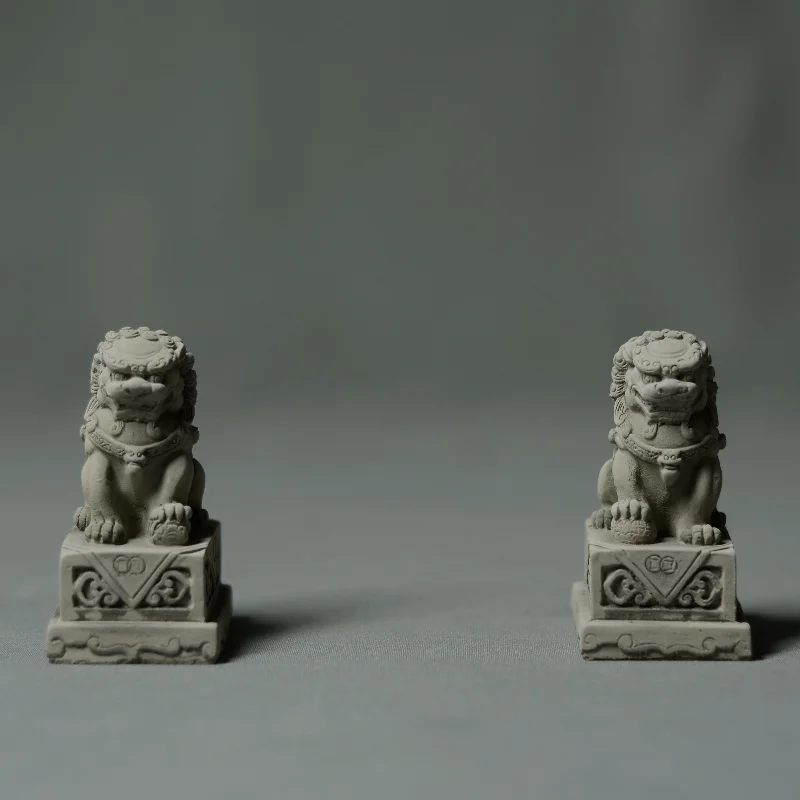 

Chinese New stone lions faced concrete Decoration Chinese wind Desktop creative bonsai aquarium landscaping decorations