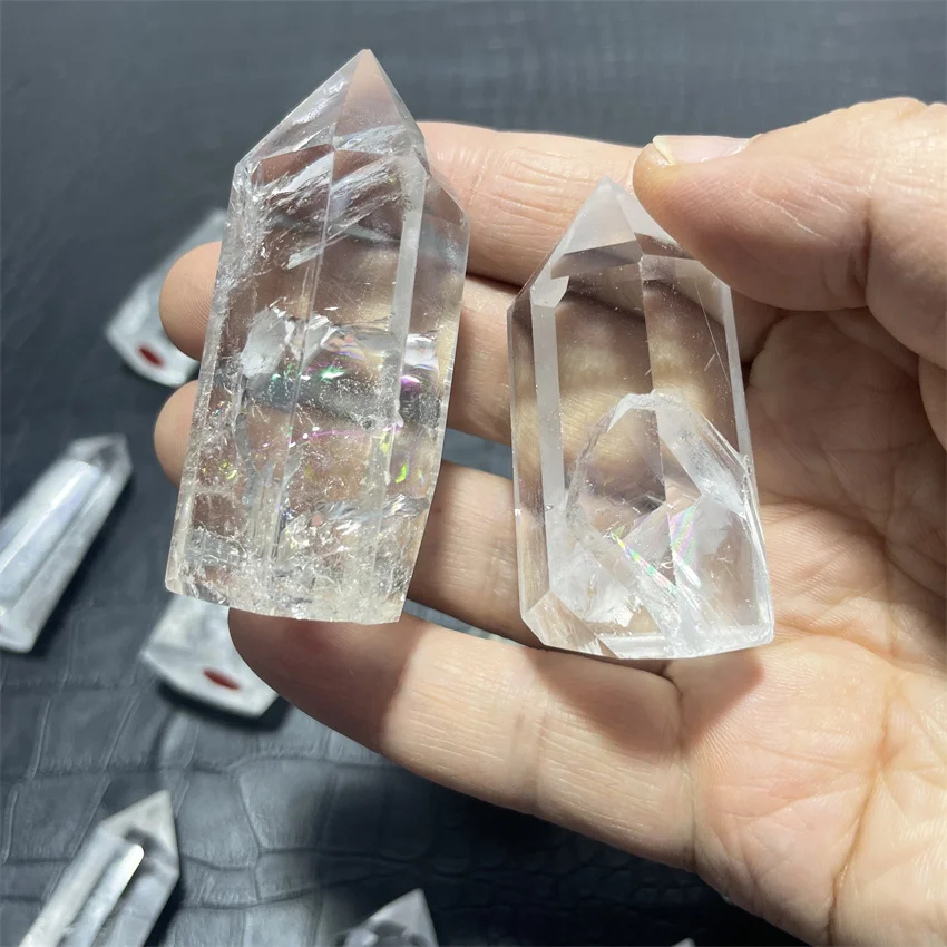 Натуральные кристаллы прозрачные кварцевые точки радуга высокое качество