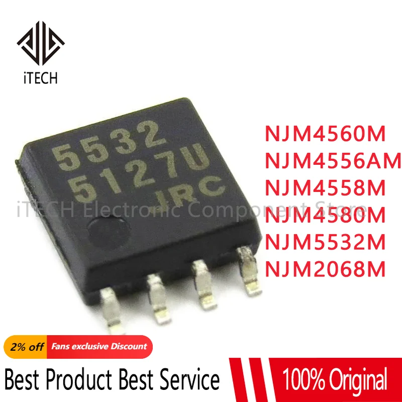 10 шт. Новый NJM4560M NJM4560 NJM4556AM NJM4556 NJM4558M NJM4558 NJM4580M NJM4580 NJM2068M NJM5532M SOP-8 IC чип в наличии