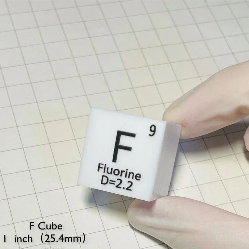 Florine Cube F 75.98% Light 10mm Density 99.9% Pure for Element Collection