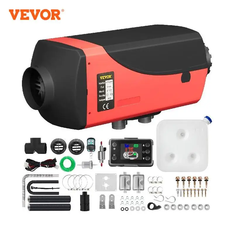 VEVOR 3KW Car Heater Diesel Air Heater 12V with Two Silencers LCD Switch for RV Boat Bus Vans Motorhome Diesel Parking Heater